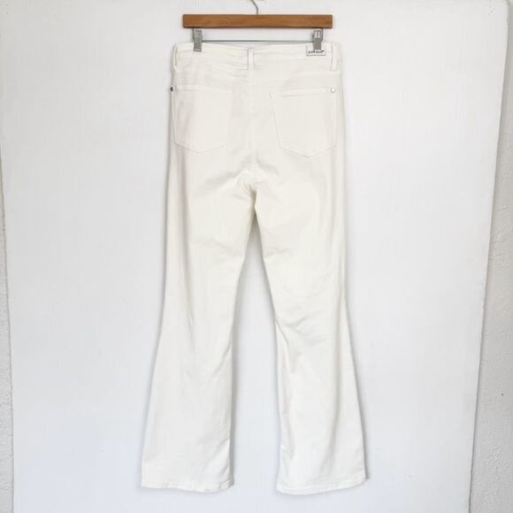 Judy Blue Midrise Pure White with Hem Slit Bootcut Jeans 11 - Picture 5 of 11